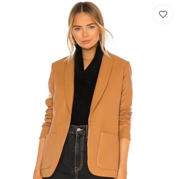 Amanda Uprichard Jackets & Blazers - Amanda Uprichard leather blazer brown camel. Size small. Worn once